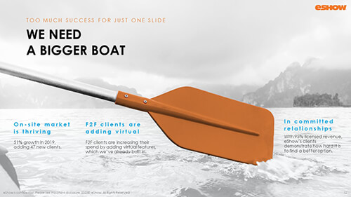 eShow slide: We need a bigger boat